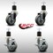 Service Caster 3.5'' SS Gray Poly Wheel Swivel 1-7/8'' Expanding Stem Caster Set 2 Brakes, 4PK SCC-SSEX20S3514-PPUB-2-TLB-2-178 - alternate 3